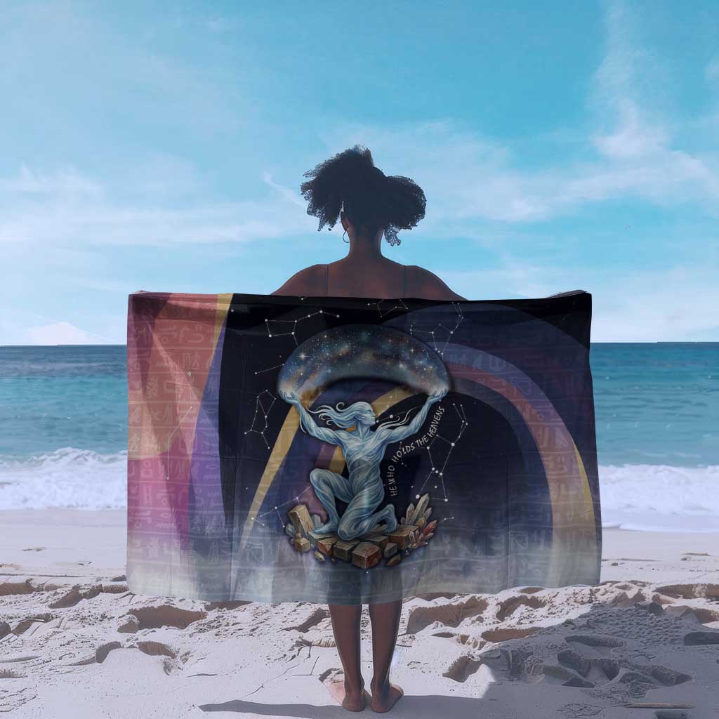 Shu Celestial Constellations Sarong Rainbow Ancient Egyptian Sky Deity Theme