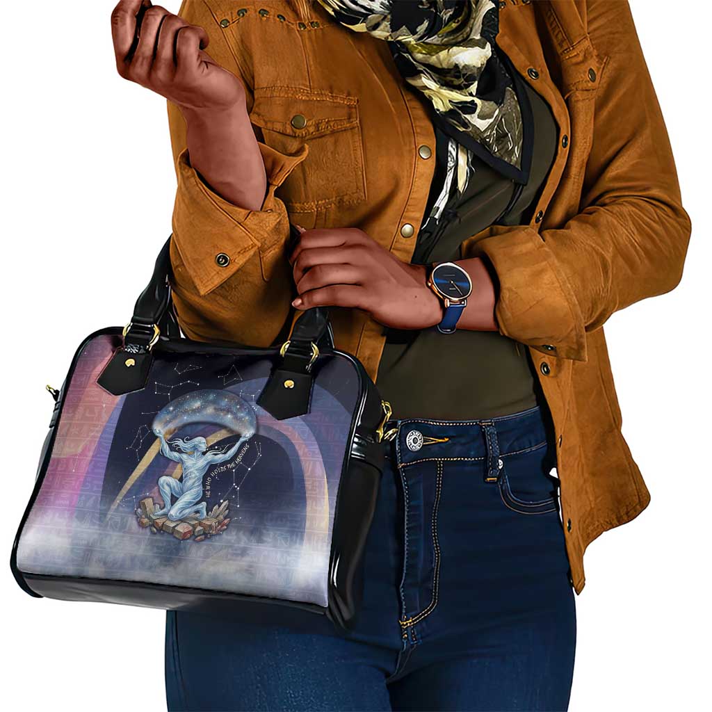 Shu Celestial Constellations Shoulder Handbag Rainbow Ancient Egyptian Sky Deity Theme