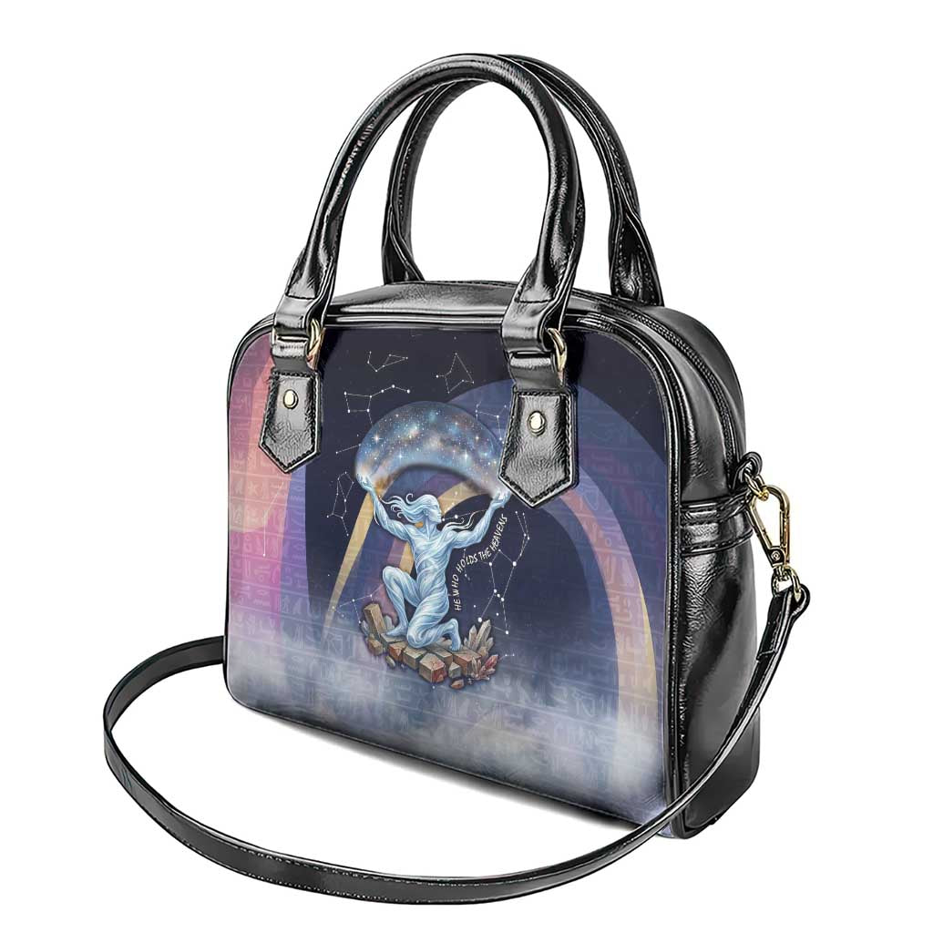 Shu Celestial Constellations Shoulder Handbag Rainbow Ancient Egyptian Sky Deity Theme