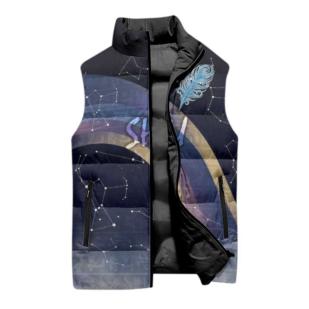 Shu Celestial Constellations Sleeveless Puffer Jacket Rainbow Ancient Egyptian Sky Deity Theme