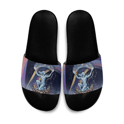 Shu Celestial Constellations Slide Sandals Rainbow Ancient Egyptian Sky Deity Theme