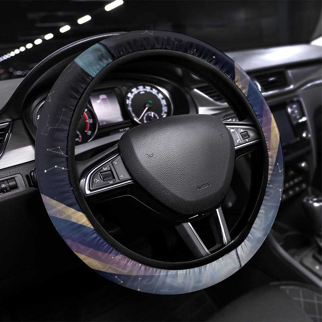 Shu Celestial Constellations Steering Wheel Cover Rainbow Ancient Egyptian Sky Deity Theme