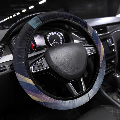 Shu Celestial Constellations Steering Wheel Cover Rainbow Ancient Egyptian Sky Deity Theme