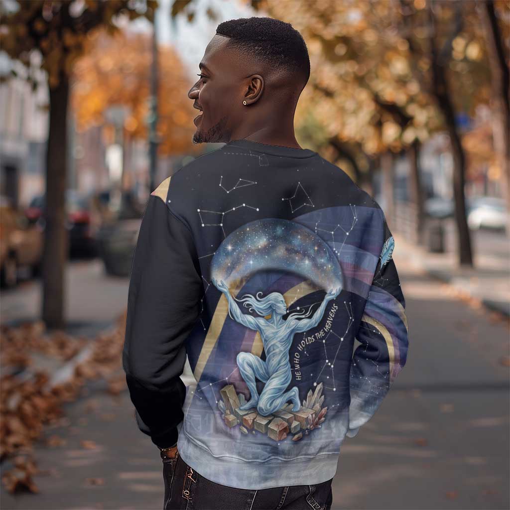 Shu Celestial Constellations Sweatshirt Rainbow Ancient Egyptian Sky Deity Theme
