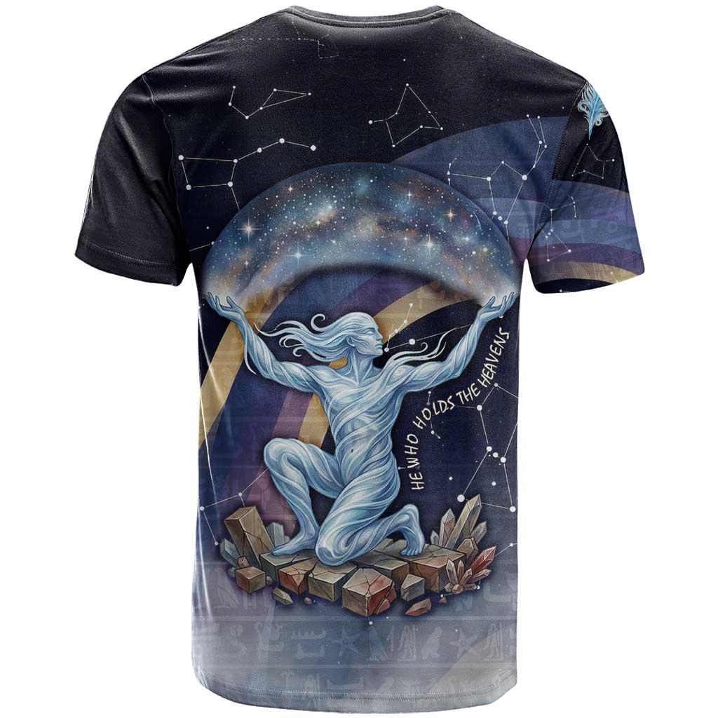 Shu Celestial Constellations T shirt Rainbow Ancient Egyptian Sky Deity Theme