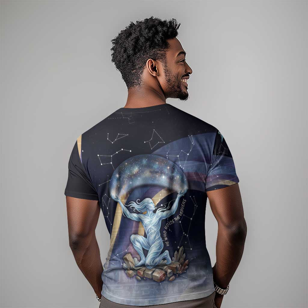 Shu Celestial Constellations T shirt Rainbow Ancient Egyptian Sky Deity Theme