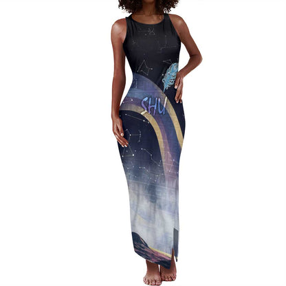 Shu Celestial Constellations Tank Maxi Dress Rainbow Ancient Egyptian Sky Deity Theme
