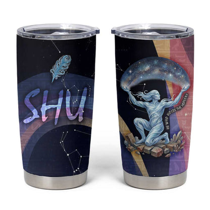 Shu Celestial Constellations Tumbler Cup Rainbow Ancient Egyptian Sky Deity Theme