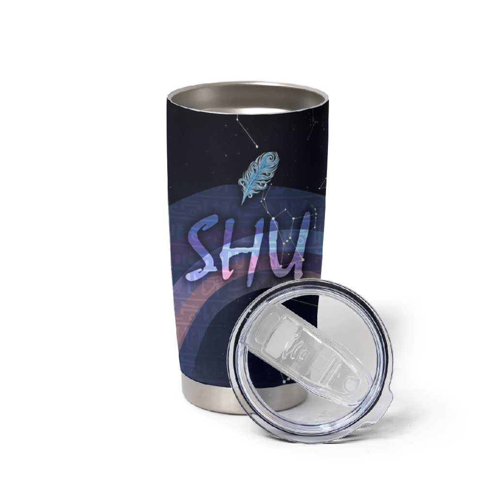 Shu Celestial Constellations Tumbler Cup Rainbow Ancient Egyptian Sky Deity Theme