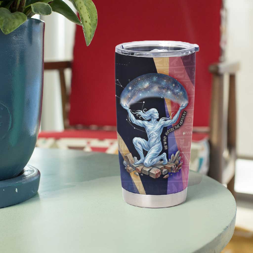 Shu Celestial Constellations Tumbler Cup Rainbow Ancient Egyptian Sky Deity Theme