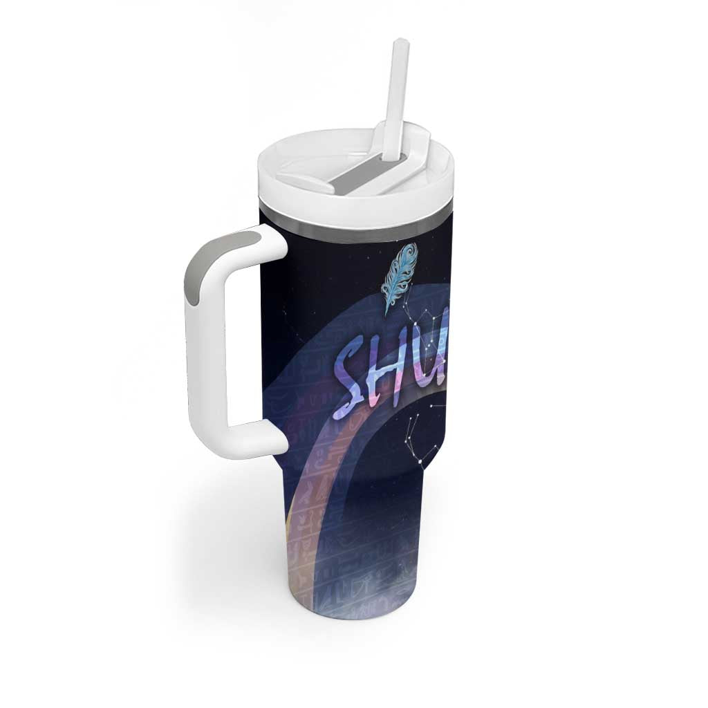 Shu Celestial Constellations Tumbler With Handle Rainbow Ancient Egyptian Sky Deity Theme