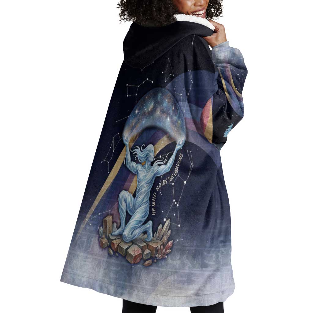 Shu Celestial Constellations Wearable Blanket Hoodie Rainbow Ancient Egyptian Sky Deity Theme