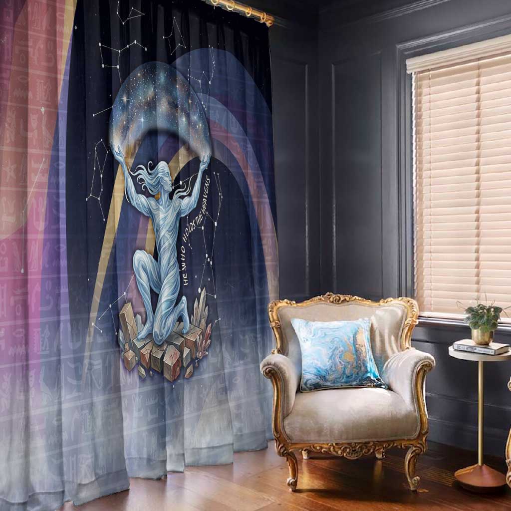 Shu Celestial Constellations Window Curtain Rainbow Ancient Egyptian Sky Deity Theme