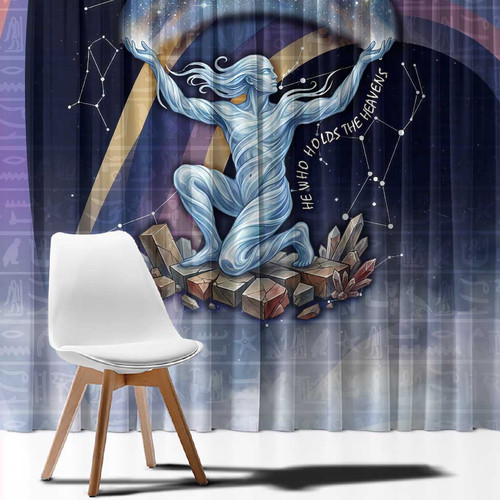 Shu Celestial Constellations Window Curtain Rainbow Ancient Egyptian Sky Deity Theme