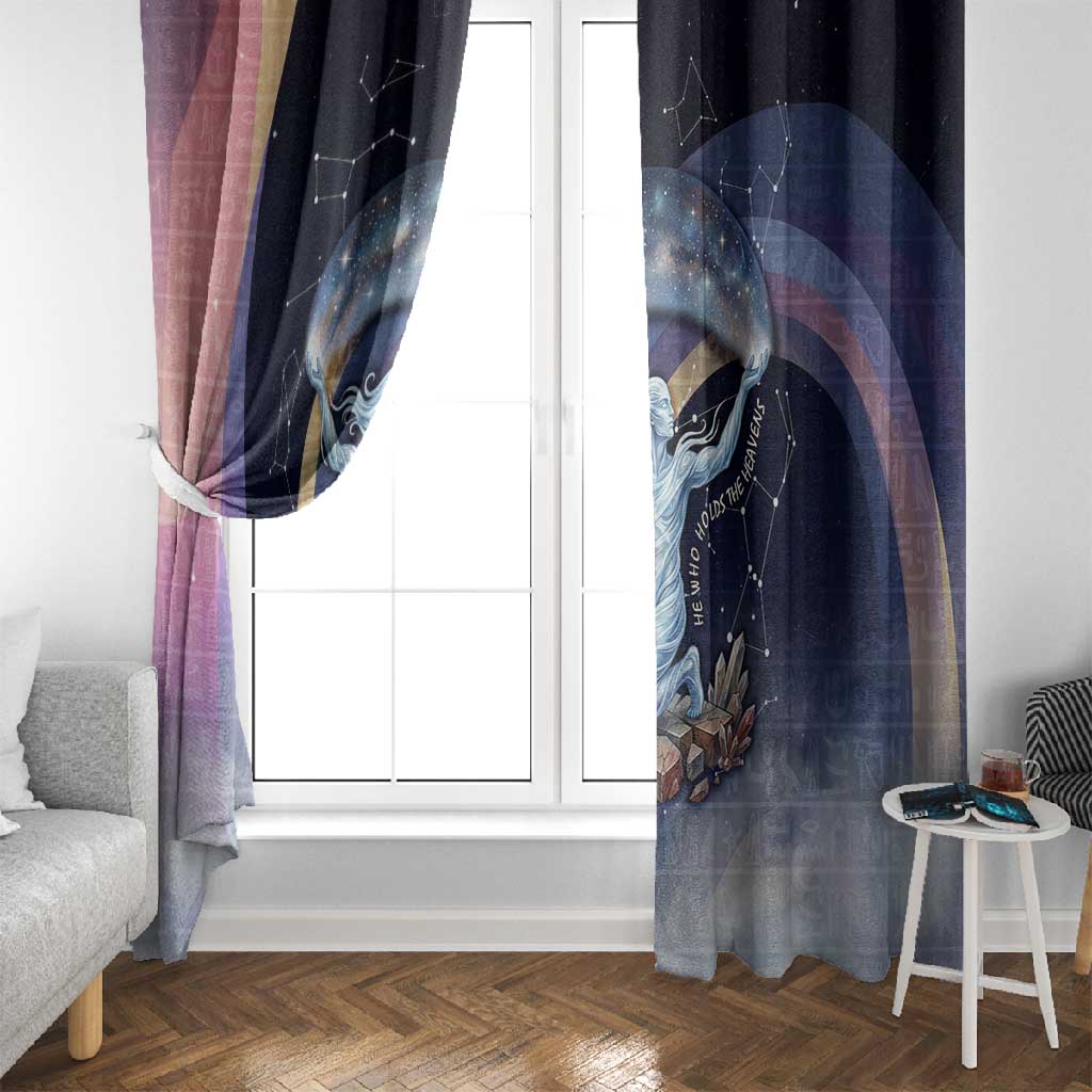 Shu Celestial Constellations Window Curtain Rainbow Ancient Egyptian Sky Deity Theme