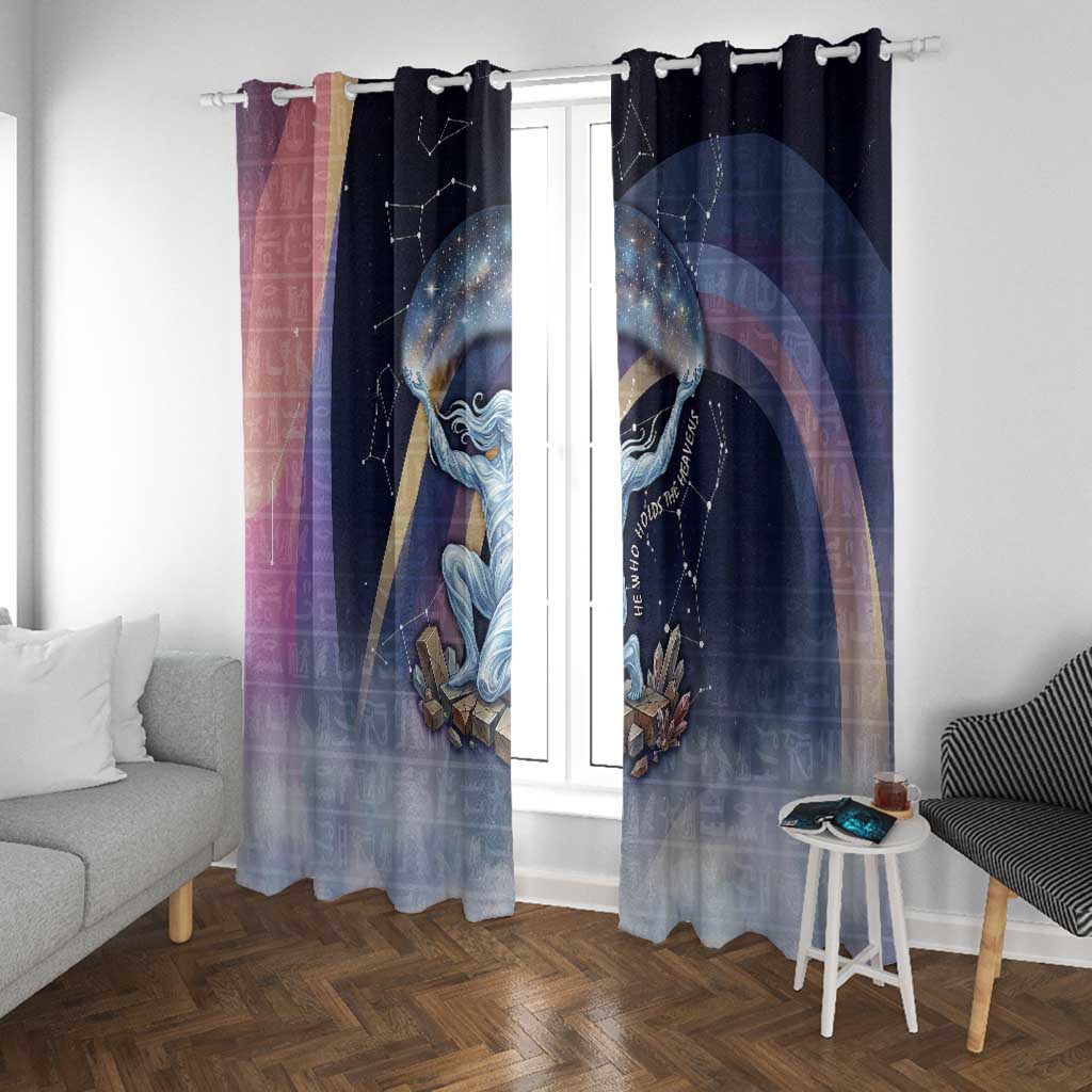 Shu Celestial Constellations Window Curtain Rainbow Ancient Egyptian Sky Deity Theme