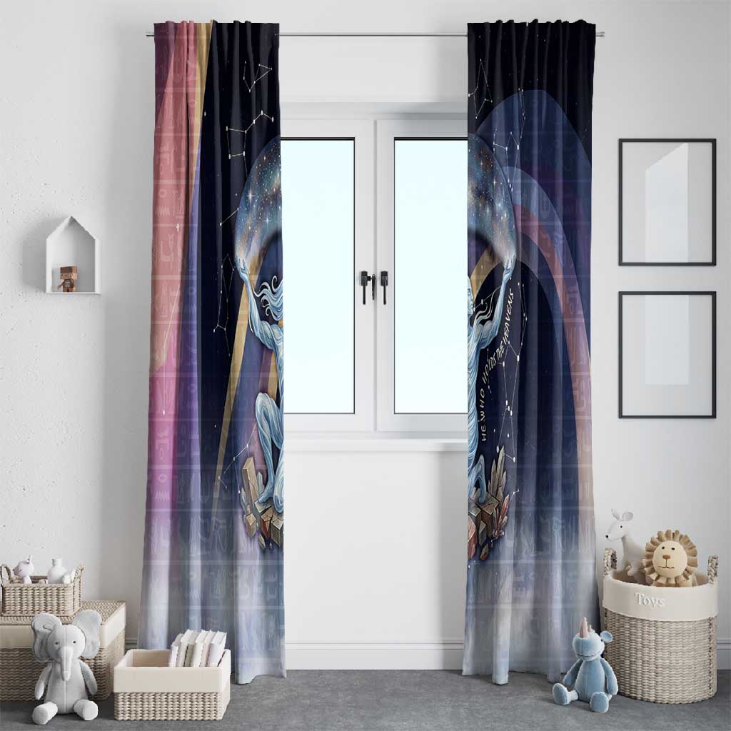 Shu Celestial Constellations Window Curtain Rainbow Ancient Egyptian Sky Deity Theme