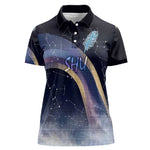 Shu Celestial Constellations Women Polo Shirt Rainbow Ancient Egyptian Sky Deity Theme
