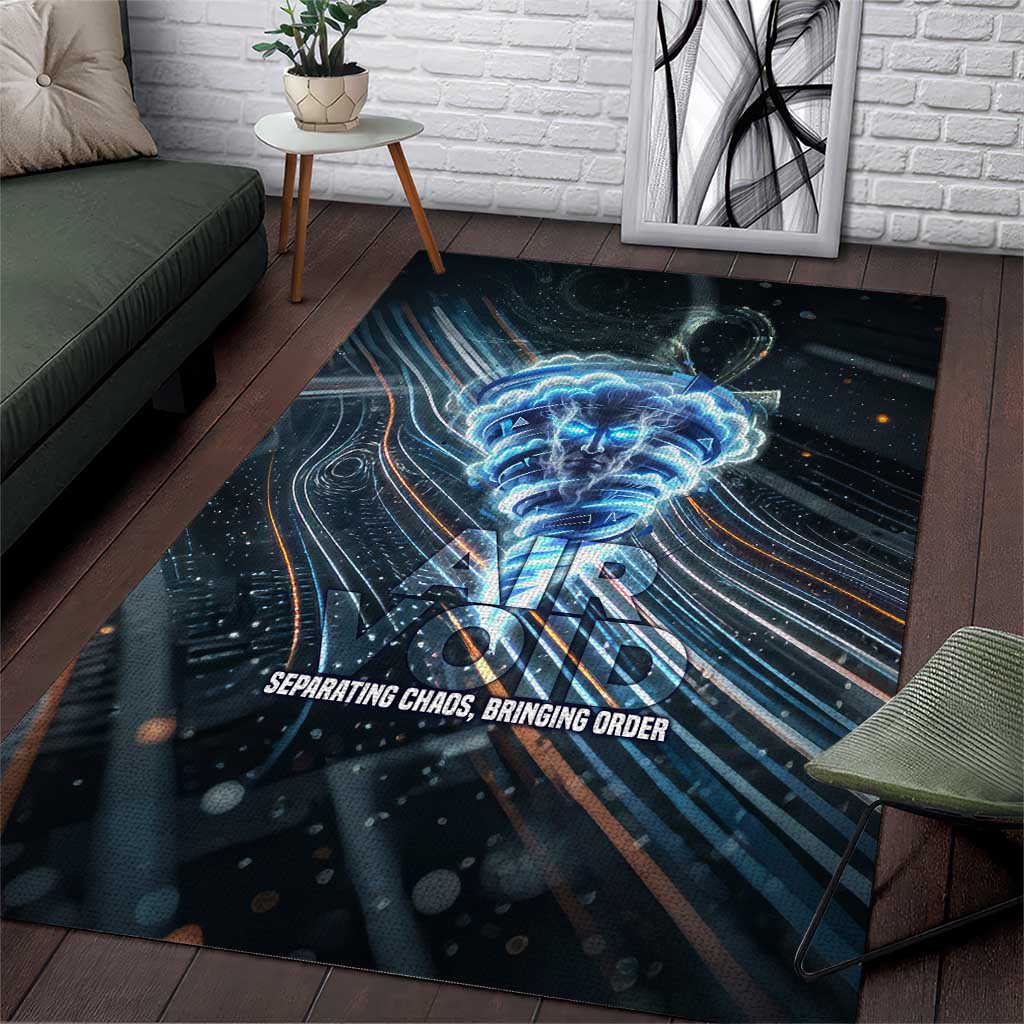 Shu Air Void Egyptian Area Rug with Storm God and Ankh Ancient Mythology