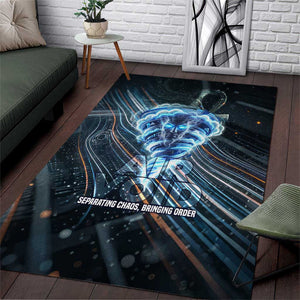 Shu Air Void Egyptian Area Rug with Storm God and Ankh Ancient Mythology