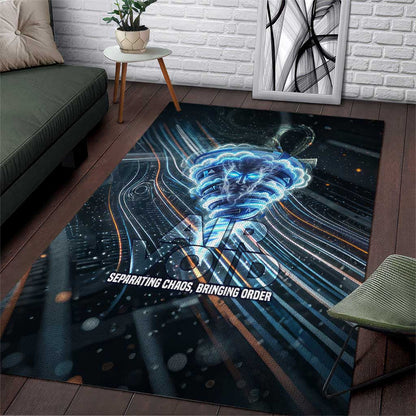 Shu Air Void Egyptian Area Rug with Storm God and Ankh Ancient Mythology