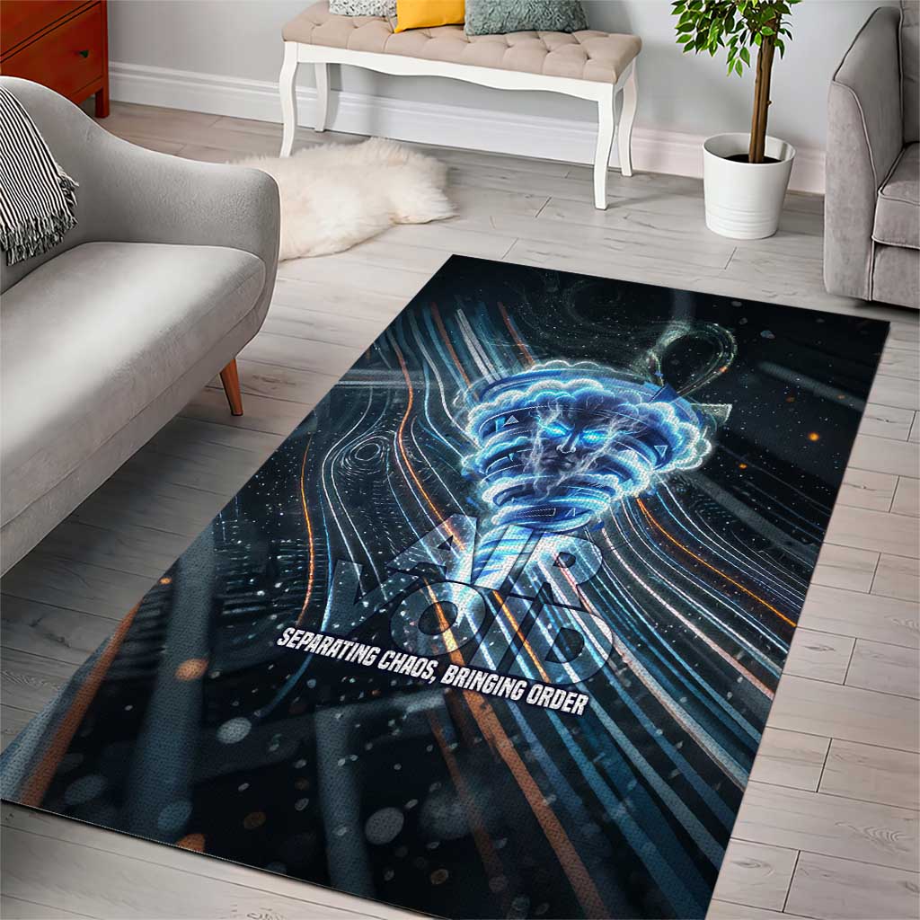 Shu Air Void Egyptian Area Rug with Storm God and Ankh Ancient Mythology
