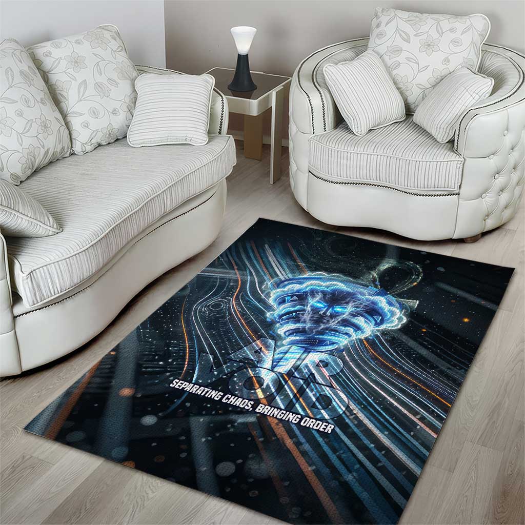 Shu Air Void Egyptian Area Rug with Storm God and Ankh Ancient Mythology