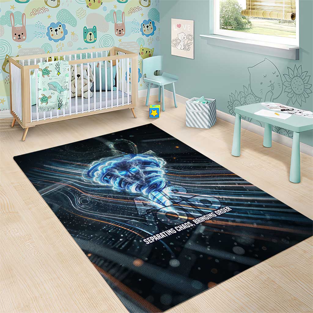 Shu Air Void Egyptian Area Rug with Storm God and Ankh Ancient Mythology
