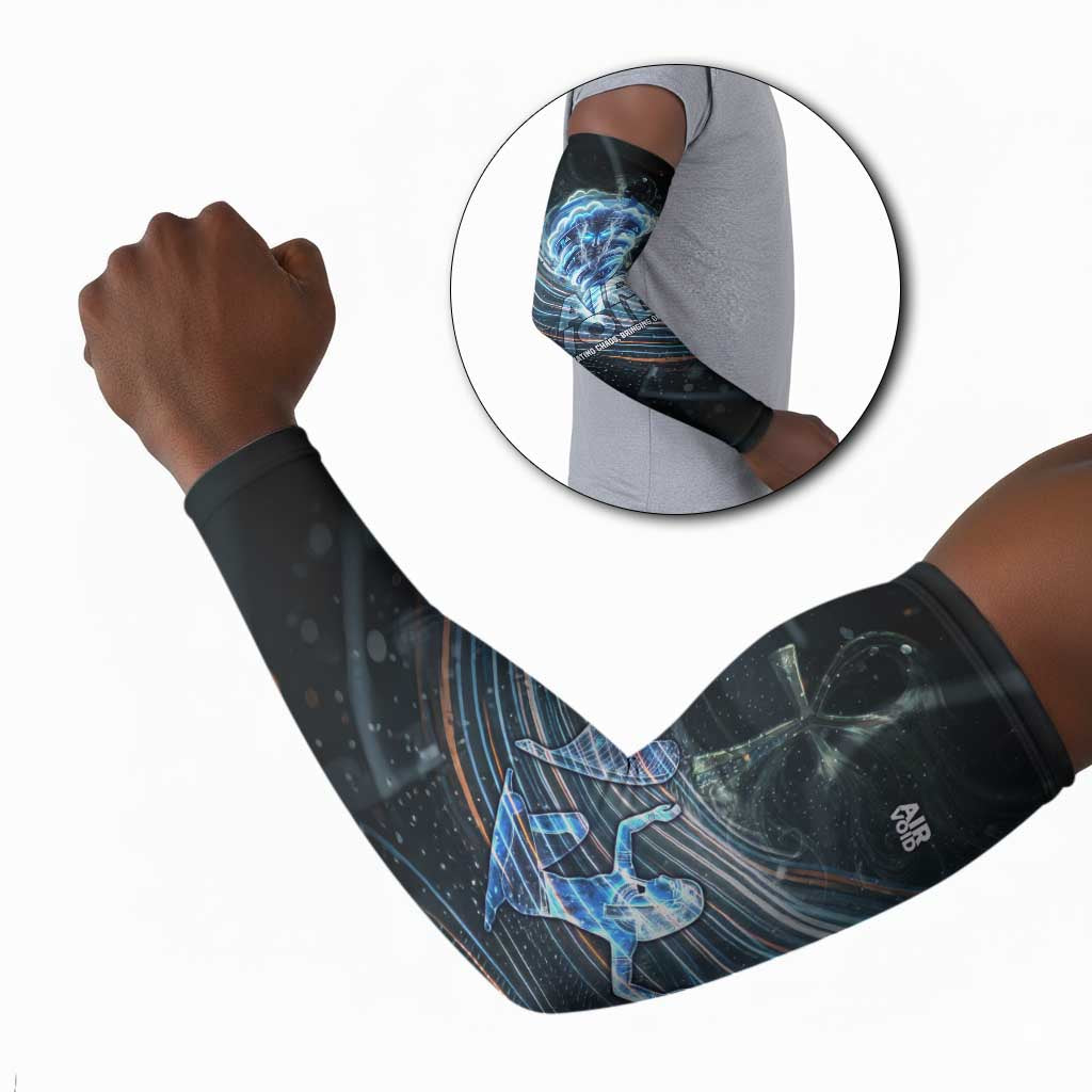 Shu Air Void Egyptian Arm Sleeves with Storm God and Ankh Ancient Mythology