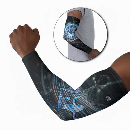 Shu Air Void Egyptian Arm Sleeves with Storm God and Ankh Ancient Mythology