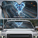Shu Air Void Egyptian Auto Sun Shade with Storm God and Ankh Ancient Mythology