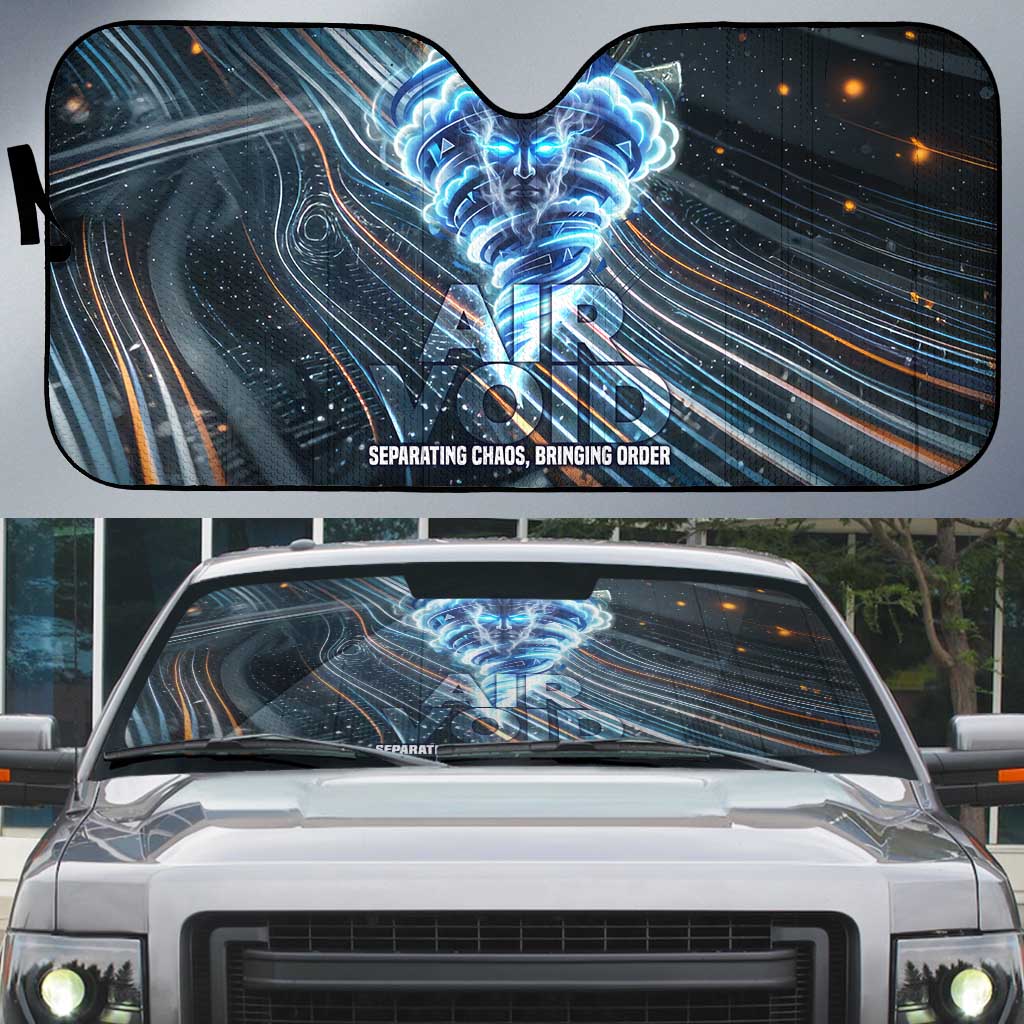 Shu Air Void Egyptian Auto Sun Shade with Storm God and Ankh Ancient Mythology