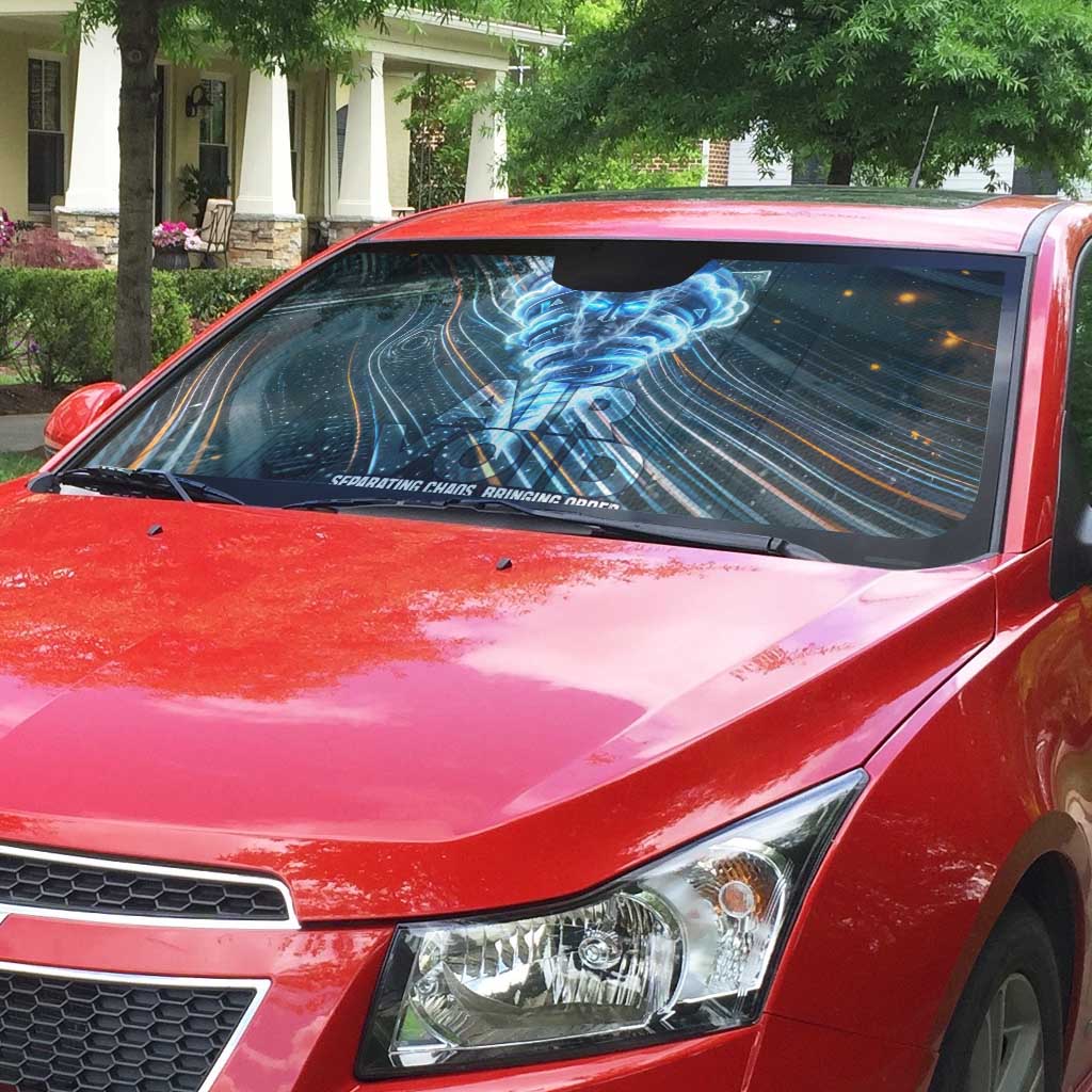 Shu Air Void Egyptian Auto Sun Shade with Storm God and Ankh Ancient Mythology