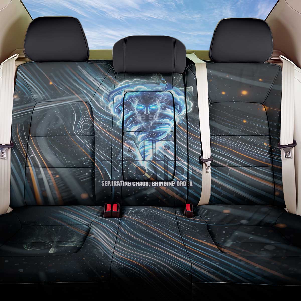 Shu Air Void Egyptian Back Car Seat Cover with Storm God and Ankh Ancient Mythology