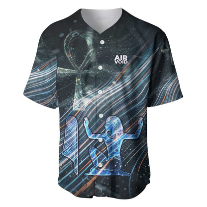 Shu Air Void Egyptian Baseball Jersey with Storm God and Ankh Ancient Mythology