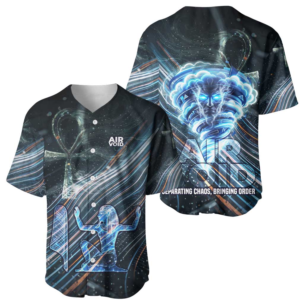 Shu Air Void Egyptian Baseball Jersey with Storm God and Ankh Ancient Mythology