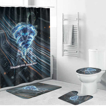 Shu Air Void Egyptian Bathroom Set with Storm God and Ankh Ancient Mythology