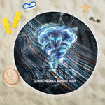 Shu Air Void Egyptian Beach Blanket with Storm God and Ankh Ancient Mythology
