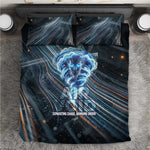 Shu Air Void Egyptian Bedding Set with Storm God and Ankh Ancient Mythology