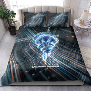 Shu Air Void Egyptian Bedding Set with Storm God and Ankh Ancient Mythology