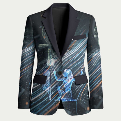 Shu Air Void Egyptian Blazer with Storm God and Ankh Ancient Mythology
