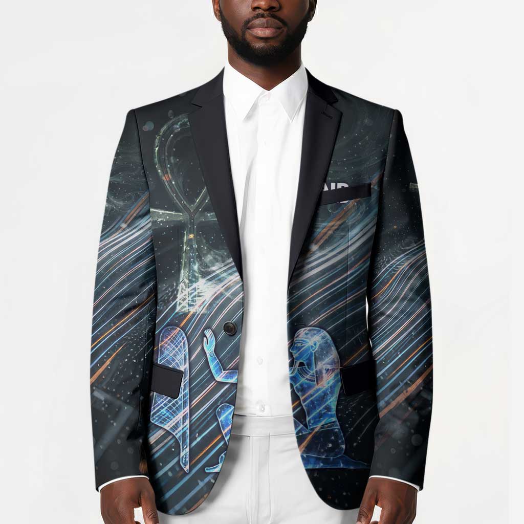Shu Air Void Egyptian Blazer with Storm God and Ankh Ancient Mythology