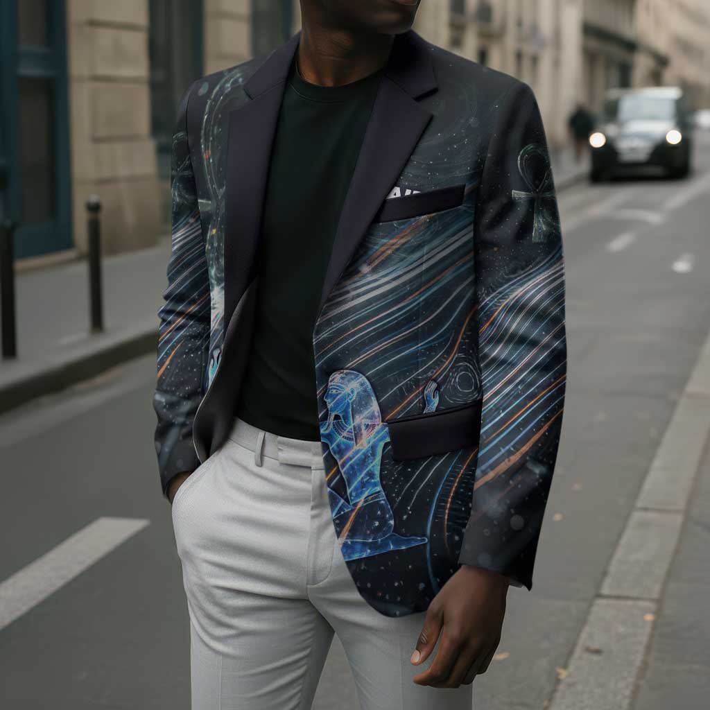 Shu Air Void Egyptian Blazer with Storm God and Ankh Ancient Mythology