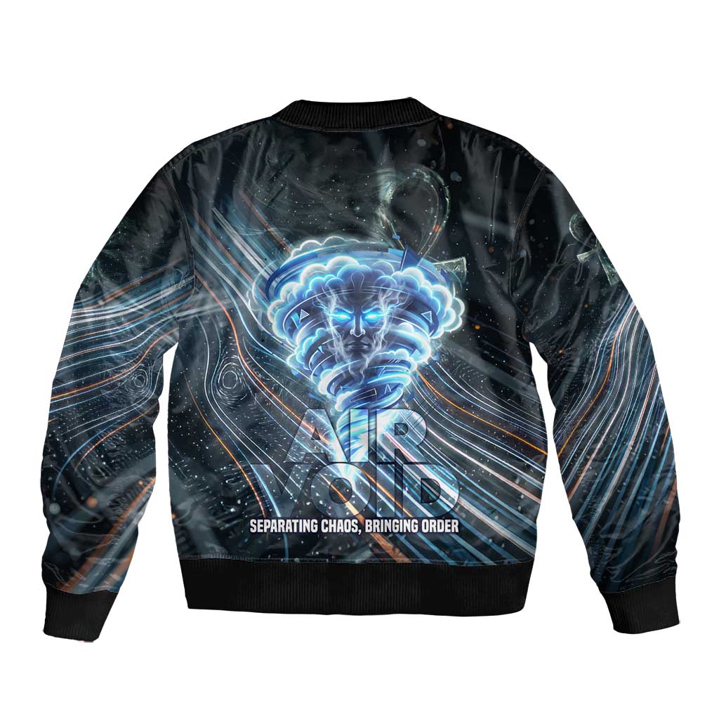 Shu Air Void Egyptian Bomber Jacket with Storm God and Ankh Ancient Mythology