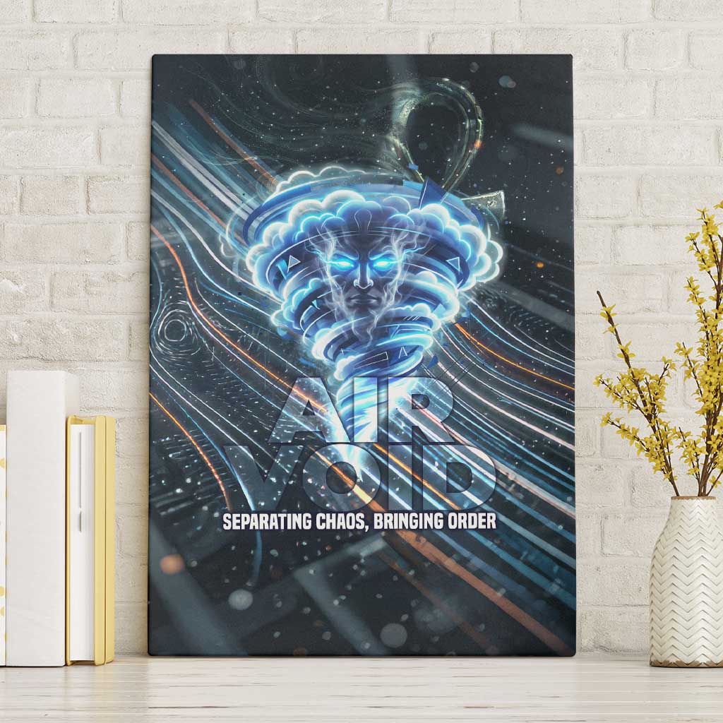 Shu Air Void Egyptian Canvas Wall Art with Storm God and Ankh Ancient Mythology