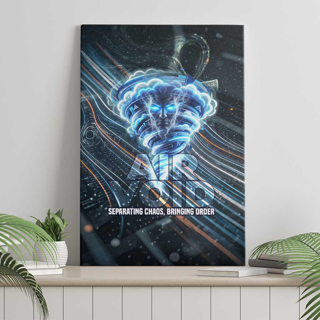 Shu Air Void Egyptian Canvas Wall Art with Storm God and Ankh Ancient Mythology