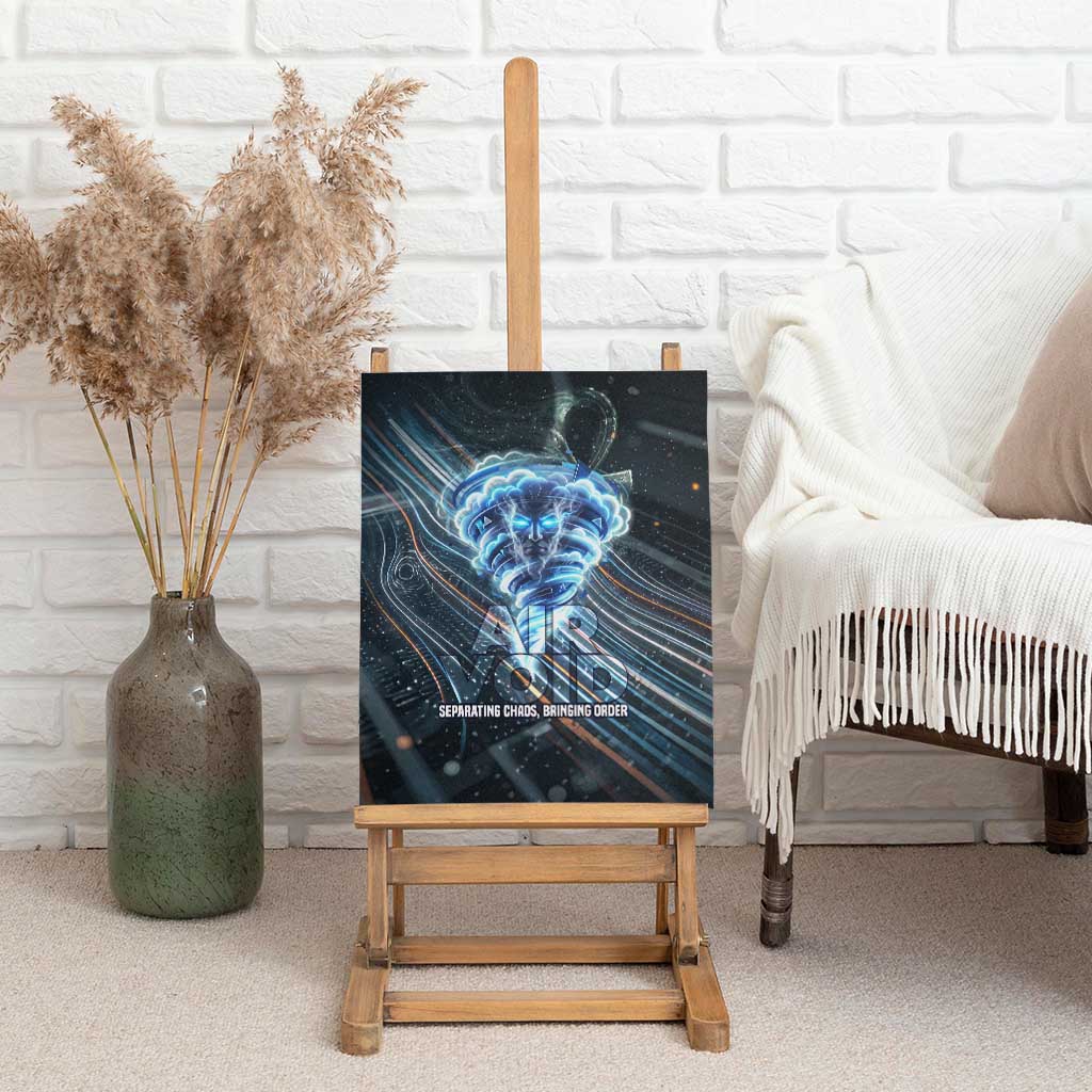 Shu Air Void Egyptian Canvas Wall Art with Storm God and Ankh Ancient Mythology