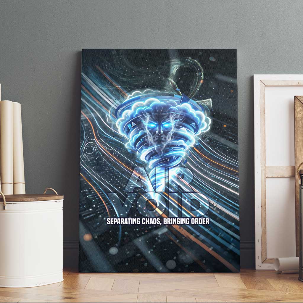 Shu Air Void Egyptian Canvas Wall Art with Storm God and Ankh Ancient Mythology