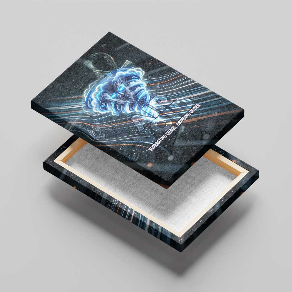 Shu Air Void Egyptian Canvas Wall Art with Storm God and Ankh Ancient Mythology