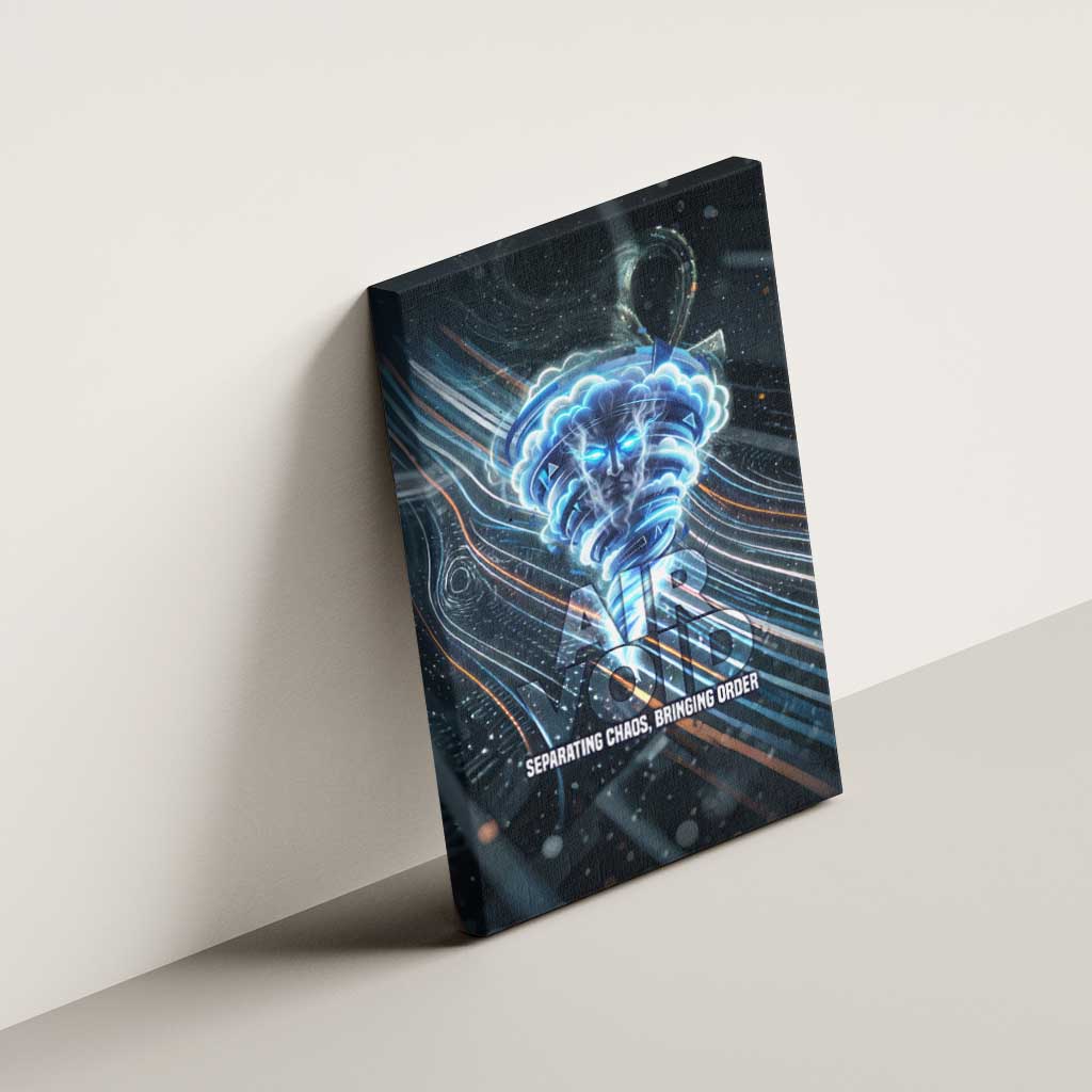 Shu Air Void Egyptian Canvas Wall Art with Storm God and Ankh Ancient Mythology